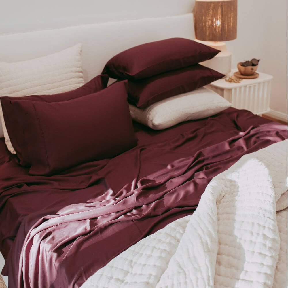 King Gray 6PC Sheet Set 100% Silky Bamboo Home Environment 4 Pillowcases Queen 