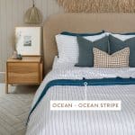 Double Sided Quilt Cover Ocean and Ocean Stripe