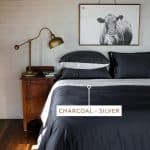 Double Sided Quilt Cover Charcoal and Silver