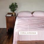 100% Bamboo Sheet Set - Coral Gingham