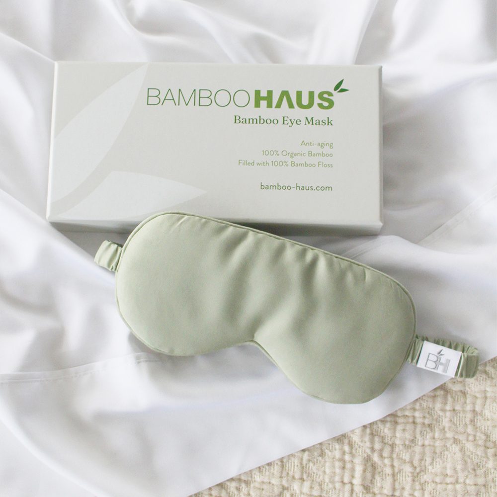 Light Olive Sleep Eye Mask made from 100% Bamboo by Bamboo Haus
